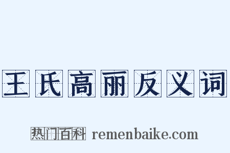 王氏高丽反义词是什么意思的图片